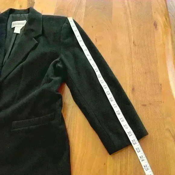 Vintage Oversized Minimalist  Black Wool Blended Blazer Suite Jacket - Picture 10 of 13